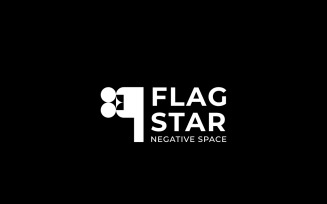 Flag Star Logo Dual Meaning Clever