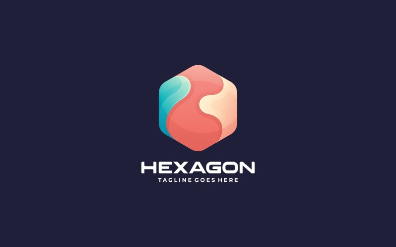 Hexagon Gradient Color Logo Logo Template
