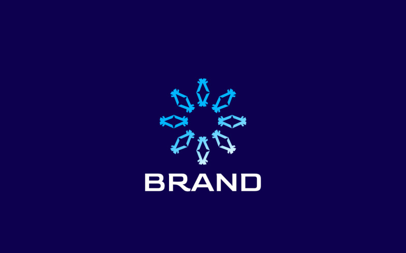 Ice Crystals Gradient Tech Logo Logo Template