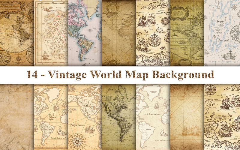 Old Map Digital Paper, Vintage Map Background