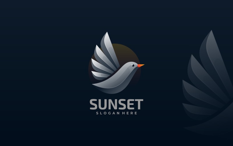 Sunset Bird Gradient Logo Logo Template