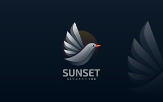 Sunset Bird Gradient Logo