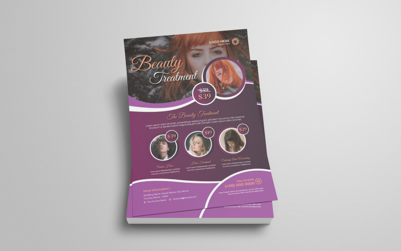 Beauty Treatment Flyer Template Corporate Identity