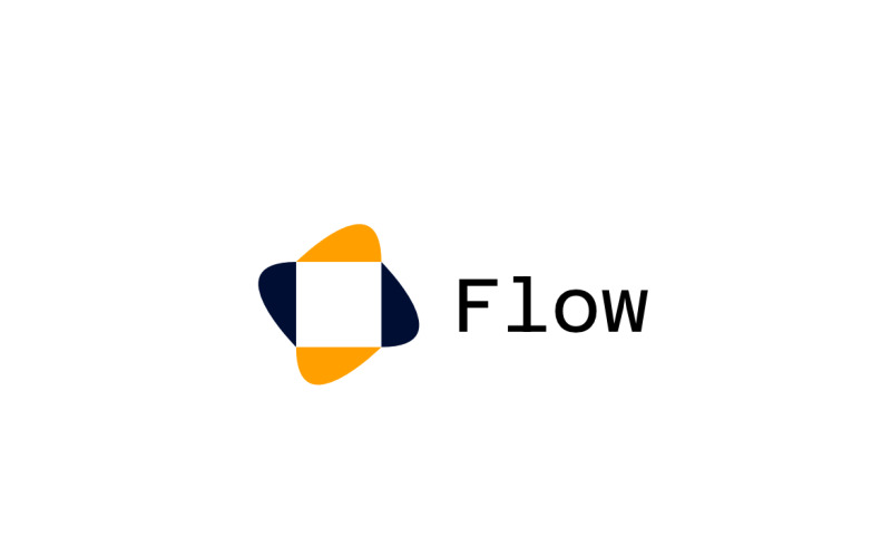Simple Negative Abstract Flow Logo Logo Template