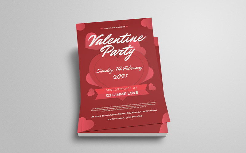 Valentine Party Flyer Template Corporate Identity