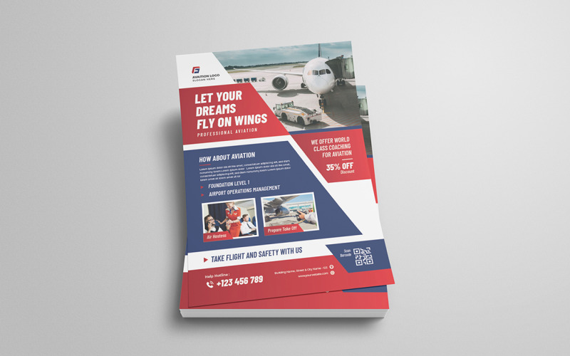 Airlines Aviation Flyer Template Corporate Identity