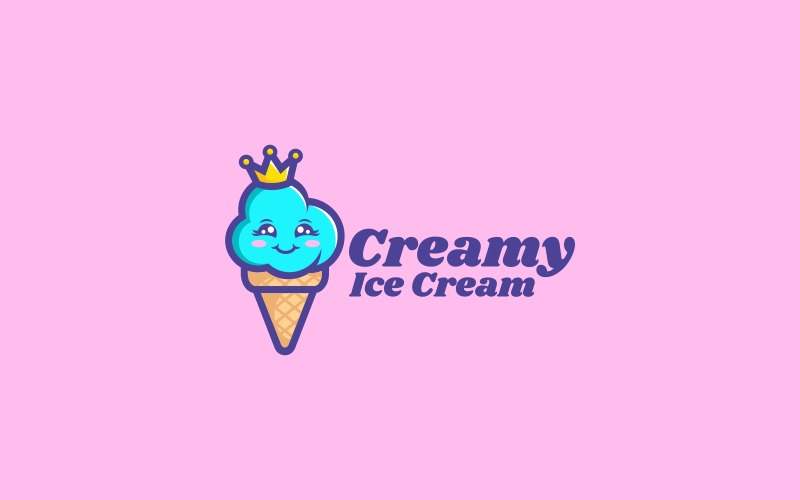Creamy Ice Cream Simple Logo Logo Template