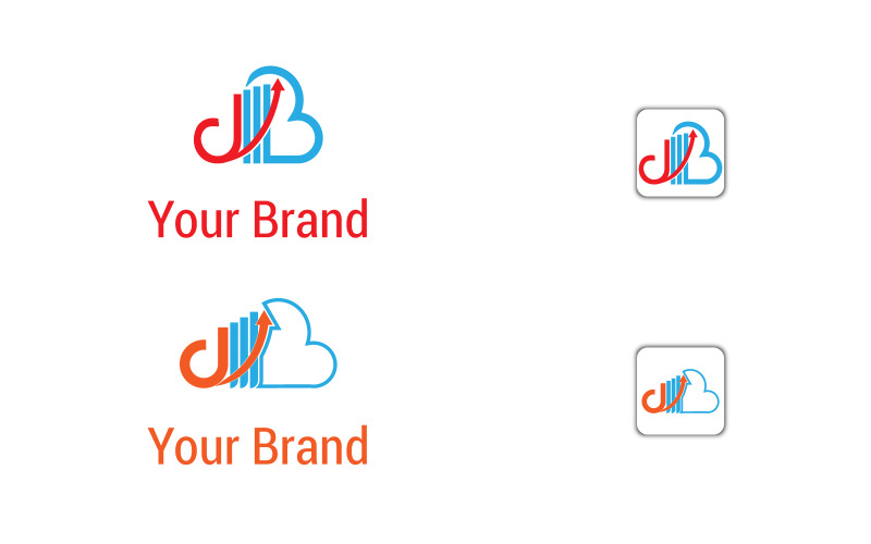 D And With Cloud Logo Design Vector Template Logo Template