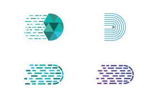 D Letter Tech Logo Vector Template