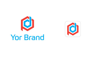 D P Polygon Logo Design Vector Template