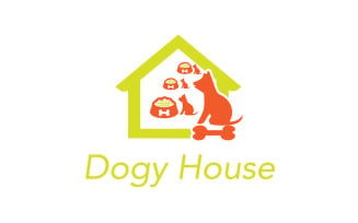 Doggie House Logo Vector Template