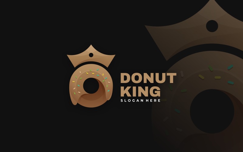 Donut King Gradient Logo Style Logo Template