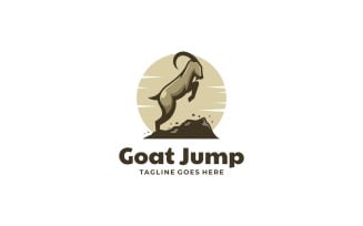 Goat Jump Simple Mascot Logo