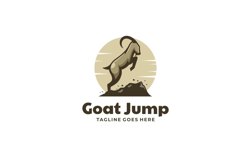 Goat Jump Simple Mascot Logo Logo Template