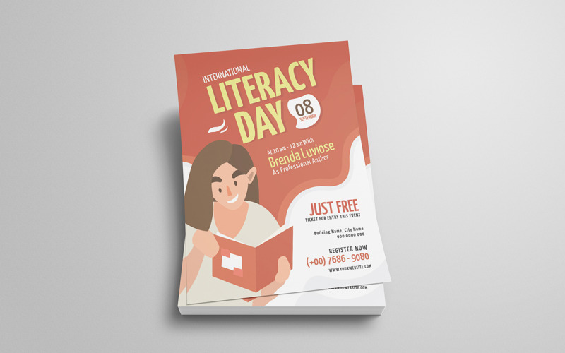 Literacy Day Flyer Template Corporate Identity