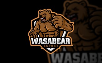 Was a Bear E-Sports Logo Template