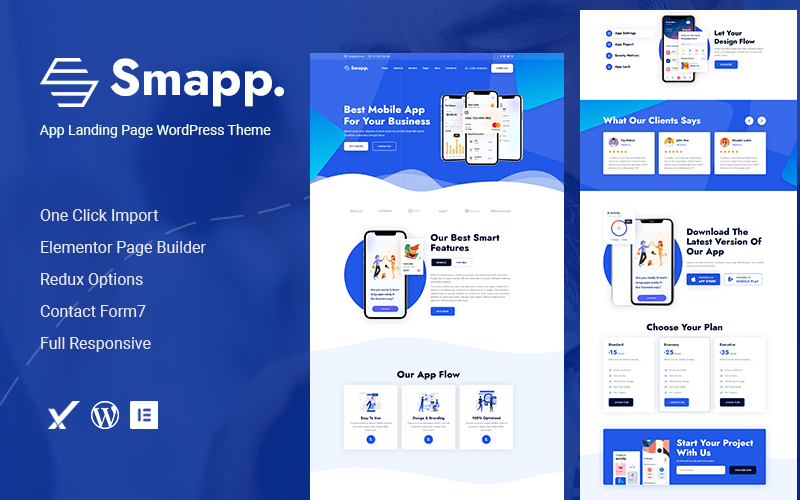 Smapp - App Landing Page WordPress Theme