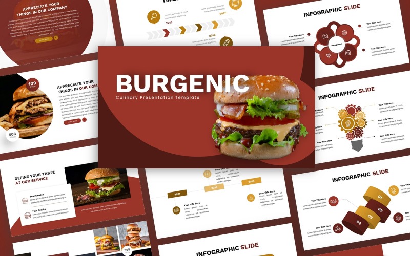 Burgenic - Culinary PowerPoint Multipurpose Template PowerPoint Template