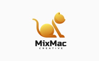 Cat Gradient Color Logo Design
