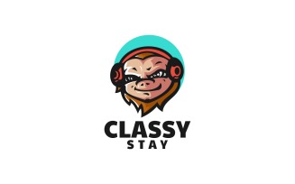Classy Stay Monkey Simple Logo