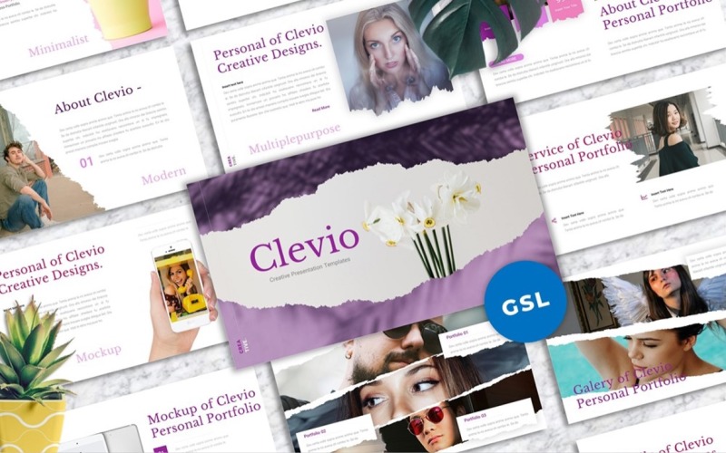 Clevio - Personal Portfolio Googleslide Google Slide