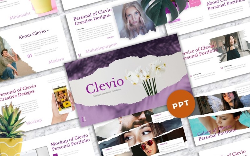 Clevio - Personal Portfolio Powerpoint PowerPoint Template