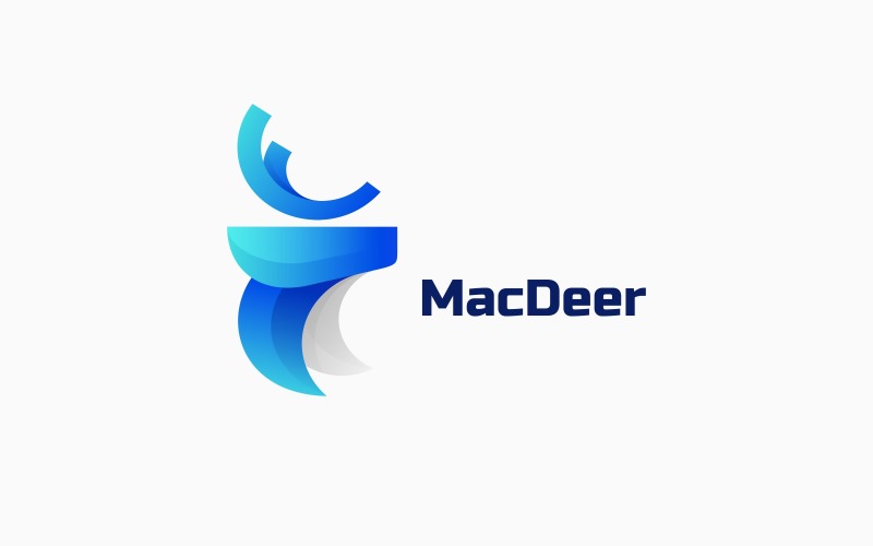 Deer Head Gradient Logo Design Logo Template