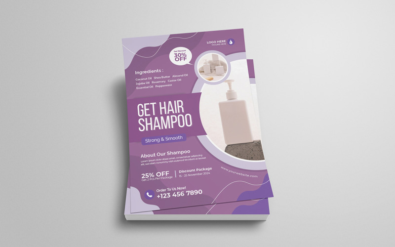 Hair Shampoo Flyer Template Corporate Identity