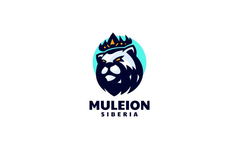 Lion Siberian Simple Logo Logo Template