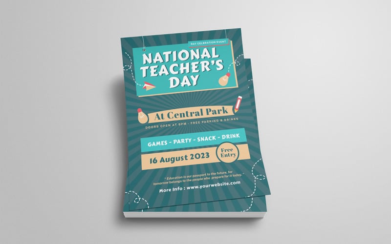 Teacher Day Flyer Template Corporate Identity