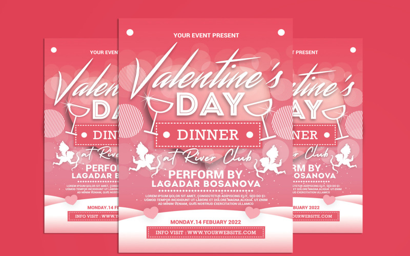 Valentine's Day Dinner Flyers Corporate Identity
