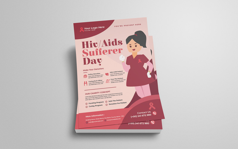 World Aids Day Flyer Template Corporate Identity