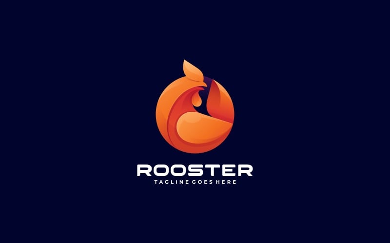 Circle Rooster Gradient Logo Logo Template