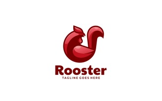 Circle Rooster Simple Mascot Logo
