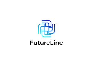 Future BLUE FUTURISTIC Line Logo