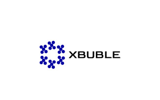 Letter X Bubble Dot Abstract Logo