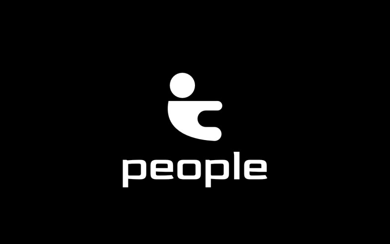 Modern People Mark Symbol Logo Logo Template