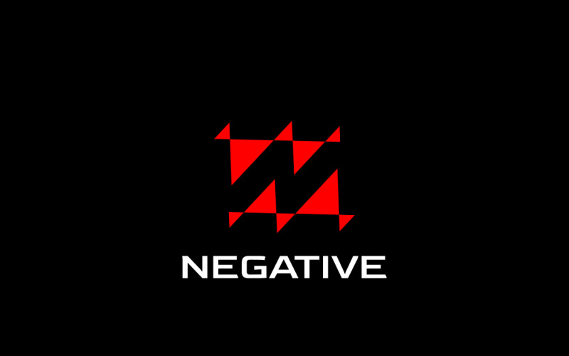 Negative N Red CLEVER Logo Logo Template