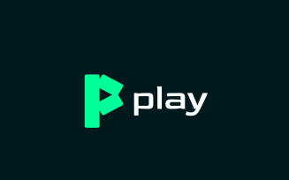 P Play Negative Space Logo