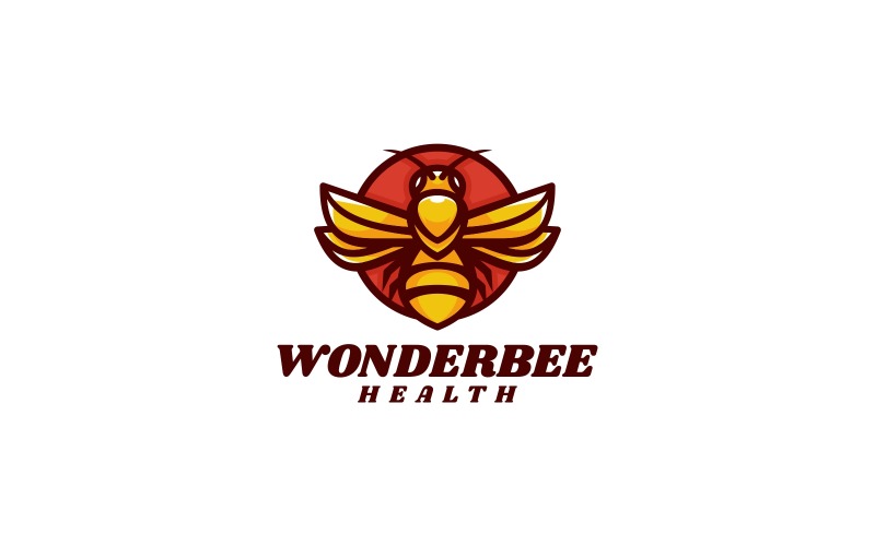 Wonder Bee Simple Mascot Logo Logo Template