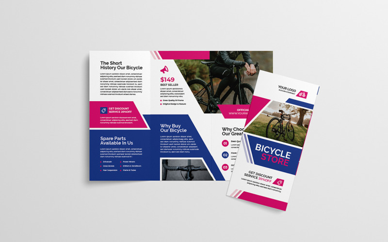 Bicycle Store Trifold Brochure Corporate Identity