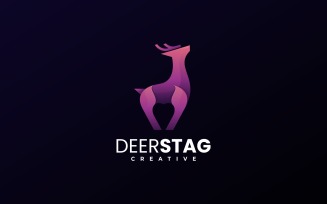 Deer Stag Gradient Logo Template