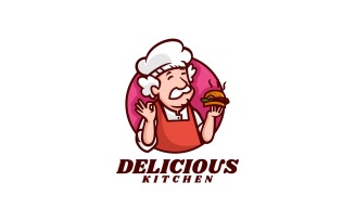 Delicious Kitchen Cartoon Logo