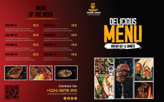 Food Bifold Menu : Flyer Design