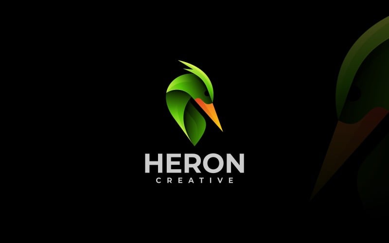 Heron Gradient Logo Design Logo Template