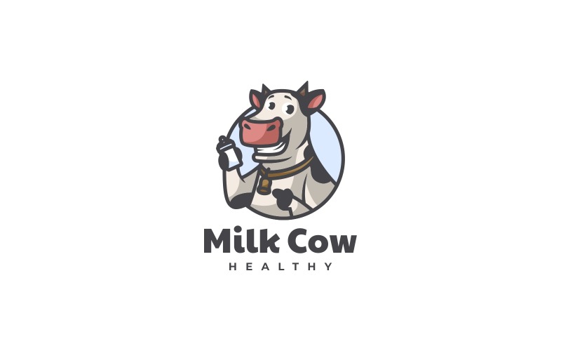 Milk Cow Cartoon Logo Style Logo Template