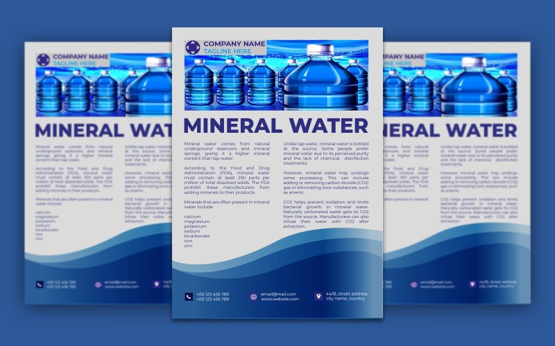 Mineral Water Flyer Template Corporate Identity