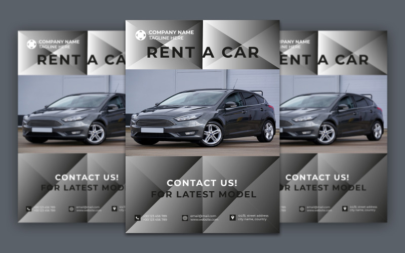 Rent A Car Flyer Template Design Corporate Identity
