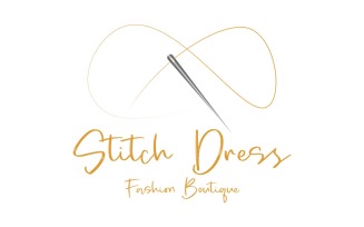 Stitch Dress Logo Template Design