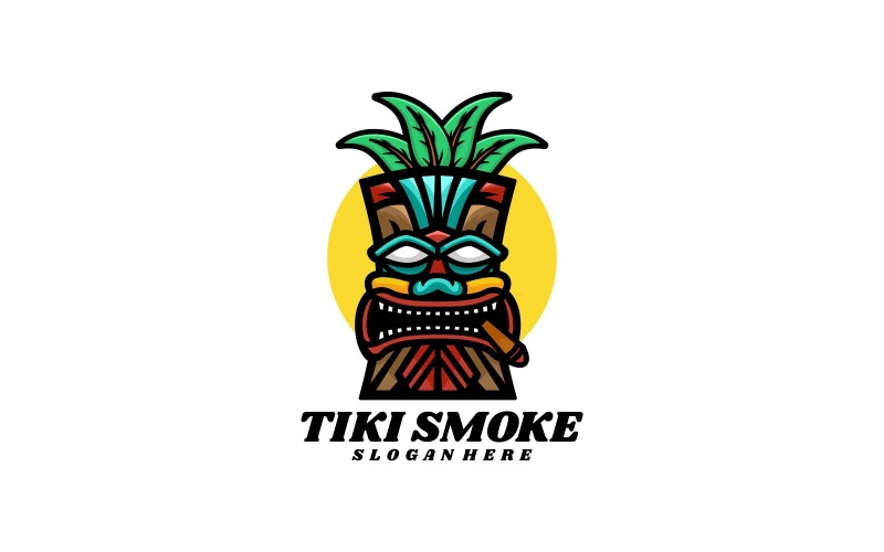 Tiki Mask Simple Mascot Logo Logo Template